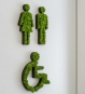 WC Schild Rollstuhl aus Moos